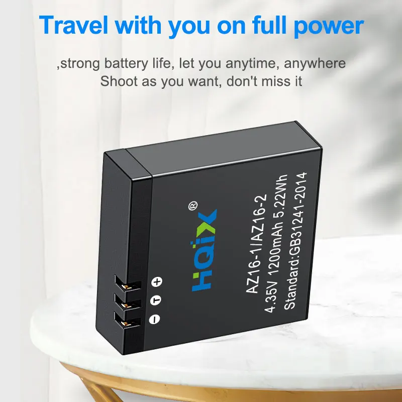 HQIX for Xiao YI 4K 4K+ 1st Generation 2nd Generation Action Camera AZ16-1 AZ16-2 Charger Battery