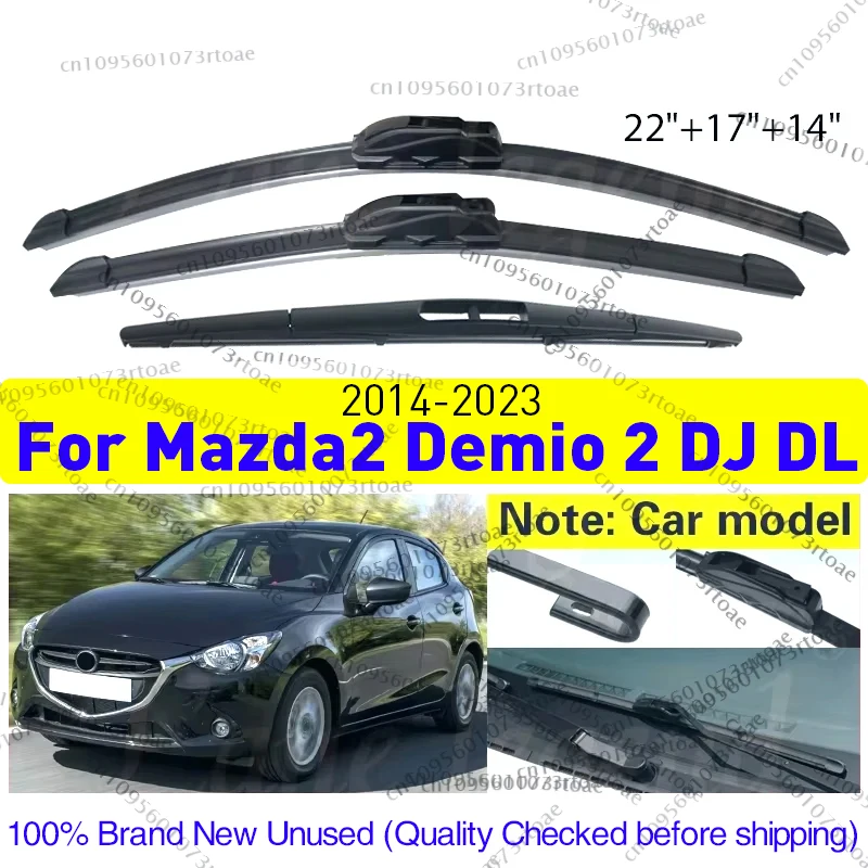 

Car Wiper For Mazda2 Mazda Demio 2 DJ DL 2014 - 2023 Front Rear Wiper Blades Windshield Windscreen Window 22"17"14" Accessories