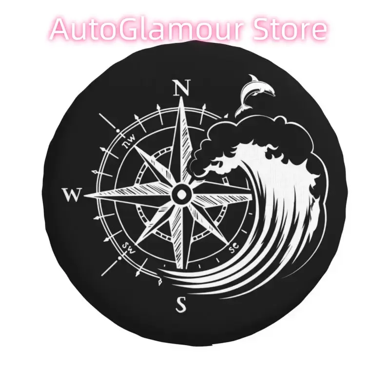 مخصص دولفين البوصلة تخييم غطاء الإطار الاحتياطي ل جيب رانجلر كامبر 4WD 4x4 SUV حماة عجلة السيارة 14 "15" 16 "17" بوصة