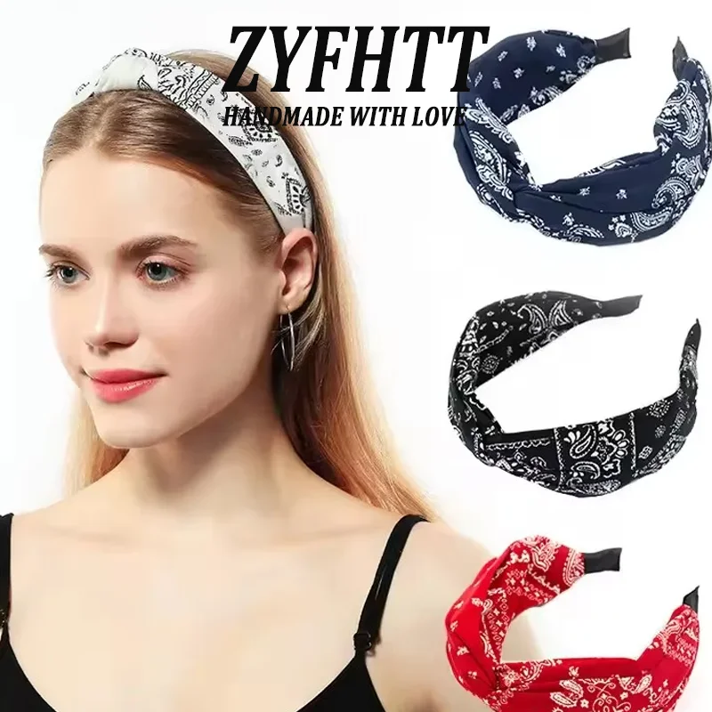 1/4 Stück ZYFHTT Bohemian Style Cashew Print Stirnband für Frauen, elegantes Haarband für den täglichen Gebrauch, modisches Haarband für Mädchen zum Waschen des Gesichts – Detail 2