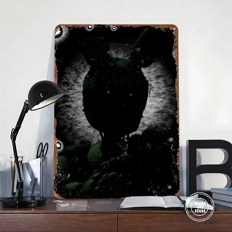 Springtrap From Five Nights At Freddy's Metal Poster Customized Wall Art Retro Vintage Metal Signs for Man Cave Desk Decor Room