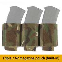Triple Magazine Pouch 7.62 Hook&Loop Open-Top Kangaroo Mag Holder Built-in Plate Carrier Vest Accessory Chest Rig insert Bag