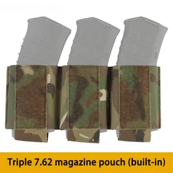 Triple Magazine Pouch 7.62 Hook&Loop Open-Top Kangaroo Mag Holder Built-in Plate Carrier Vest Accessory Chest Rig insert Bag