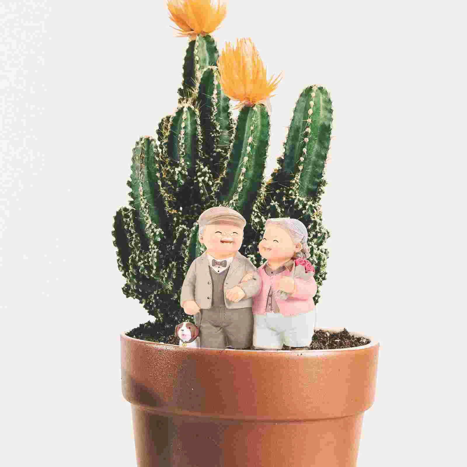 Old Man Granny Ornaments Wedding Decor Cute Couple Figurines Cakes Sweet Adornment Elderly Multi-color Decoration Mature Girl