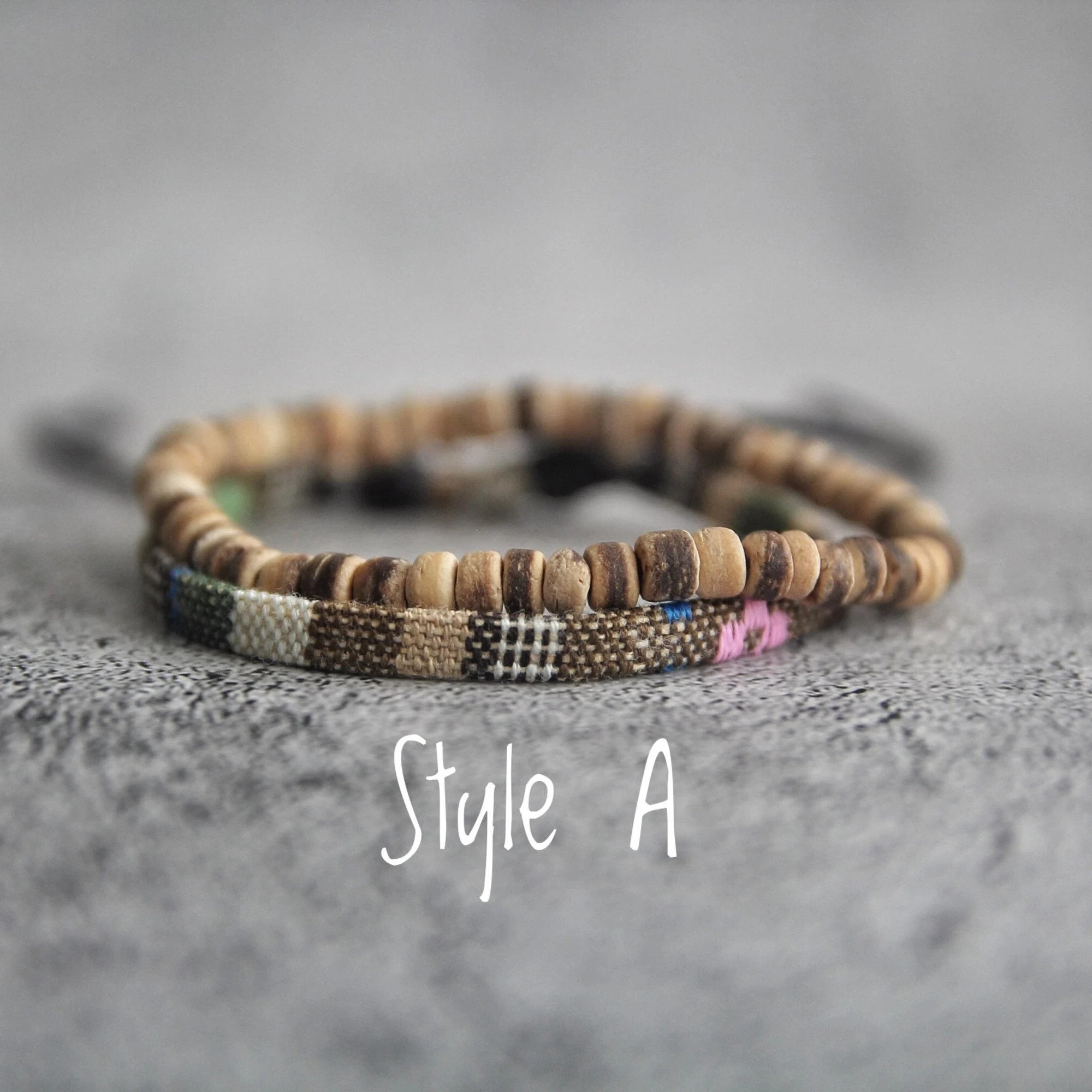 Boho Braided Bracelets, Handmade Bracelets, Boho Beaded Bracelet Gift for Him or Her, Mother's Day Gift, Father's Day Gift, 2pcs - view 2