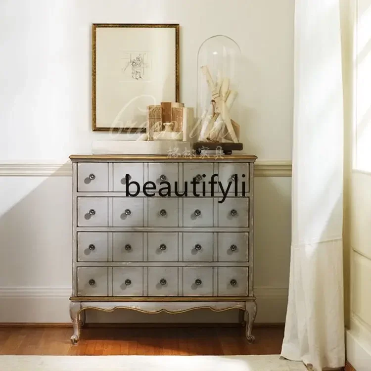 

LXСундук из цельного дерева в американском стиле/европейский декоративный шкаф с несколькими ящиками/ретро- и старый шкаф на крыльцеSSS