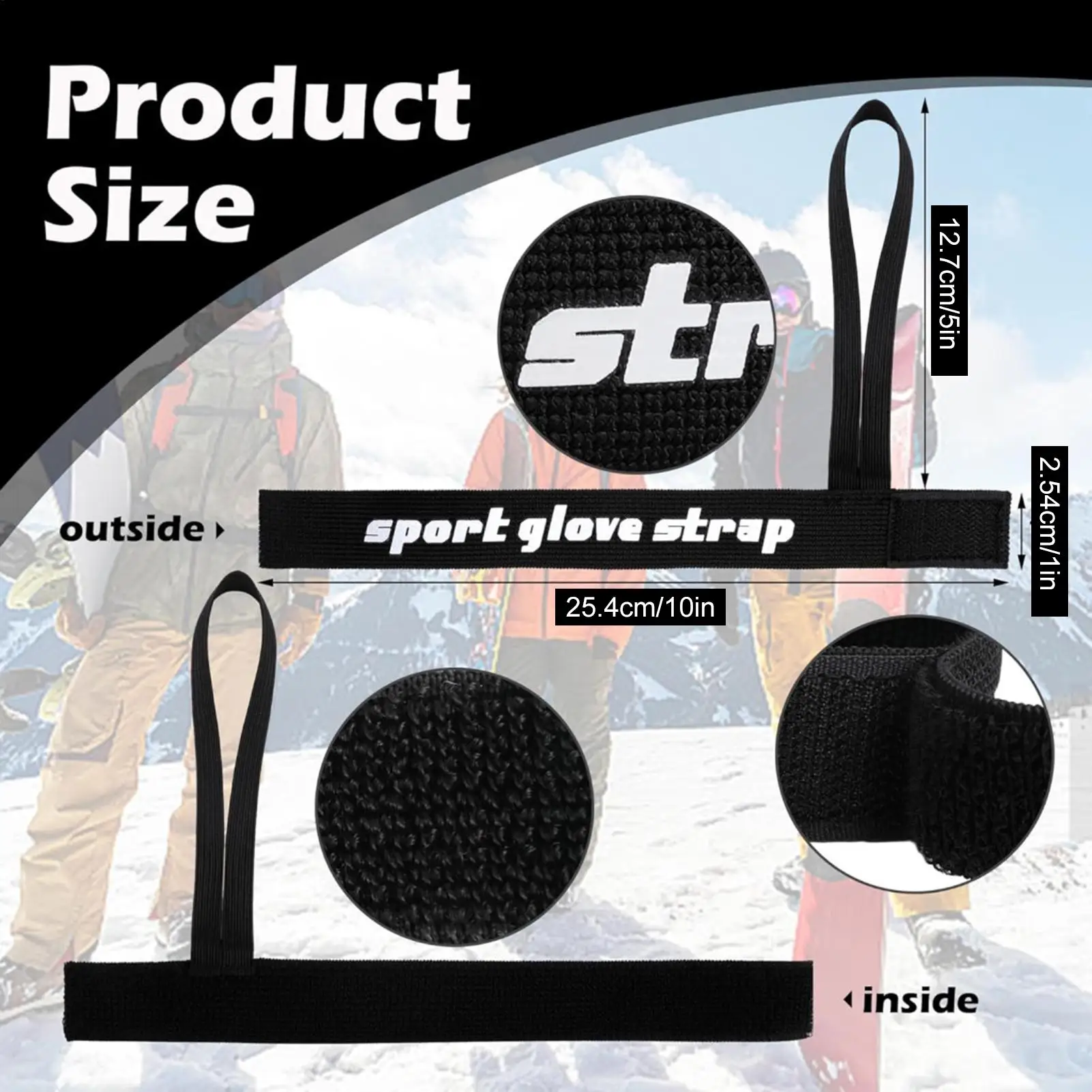 

ski gloves wristbands 4Pcs/set elastic Winter Gloves Straps Safety Anti Lost Winter Gloves Lanyard For Skiing Snowboarding