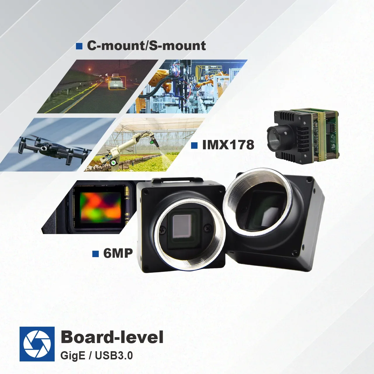 Low Cost 60fps IMX178 CMOS Color C mount Board-Level USB camera For Drone Cameras Module Industrial Inspection