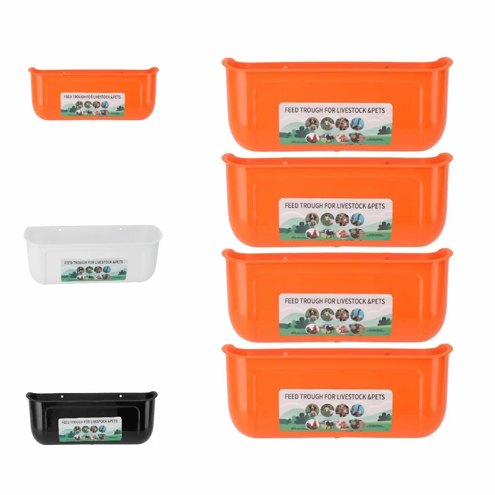 4sets PP Hanging Chicken Feeder With Clips Hanging Design Poultry Feed Trough Integrated Stamping Process Multi-Functional