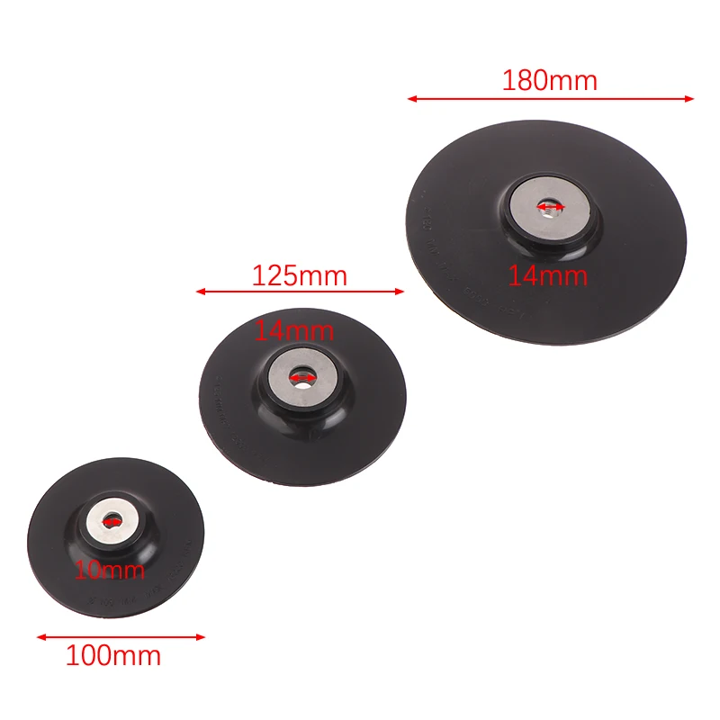 High Quality 4-7'' M10/M14 Thread Backing Pad ABS Plastic Back Pad Round Grinding Discs For Angle Grinder Sanding Sander