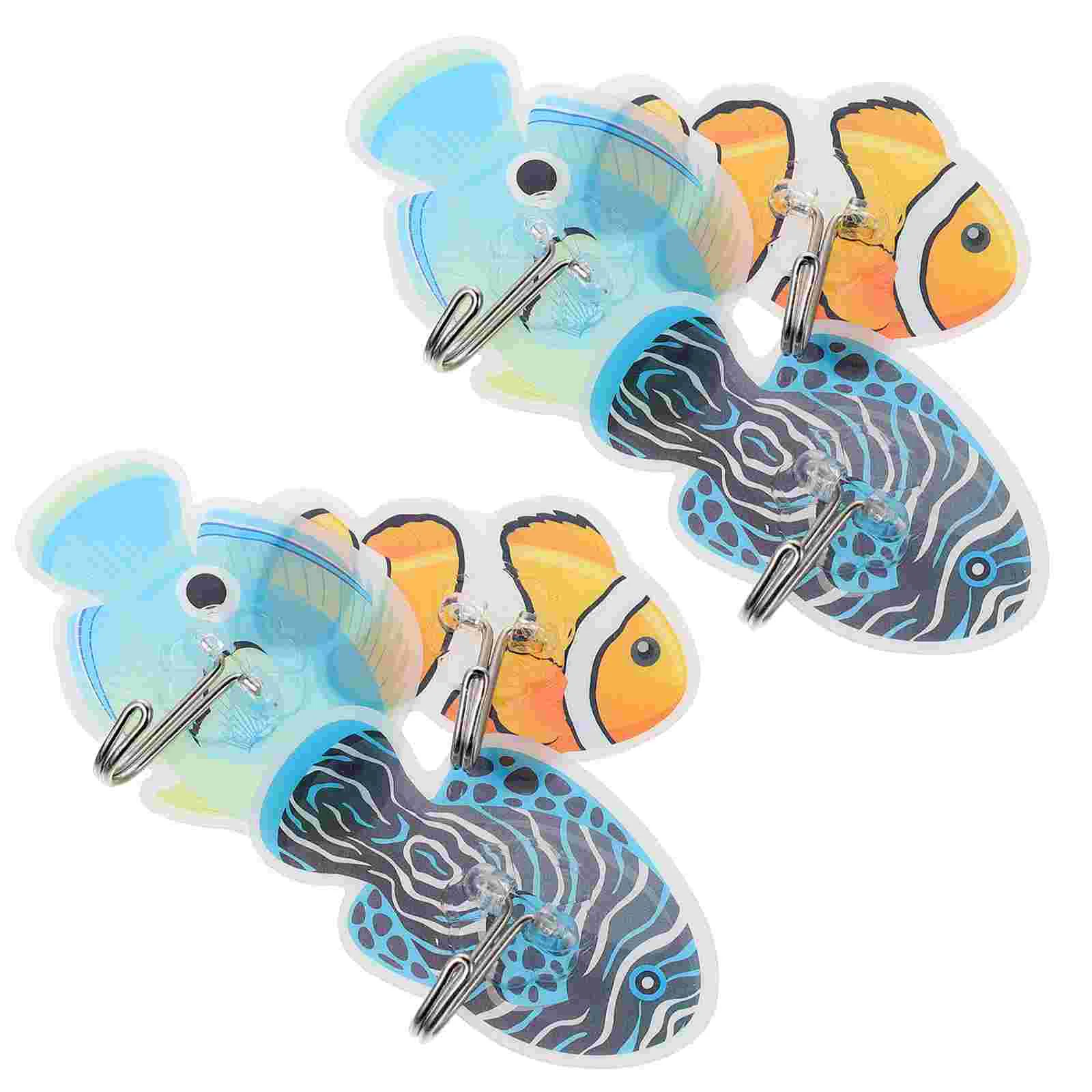 

6 Pcs Premium PVC Fish Self adhesive Wall Hooks Decorative Cartoon Hooks Heavy Duty Household Hangers Easy Peel