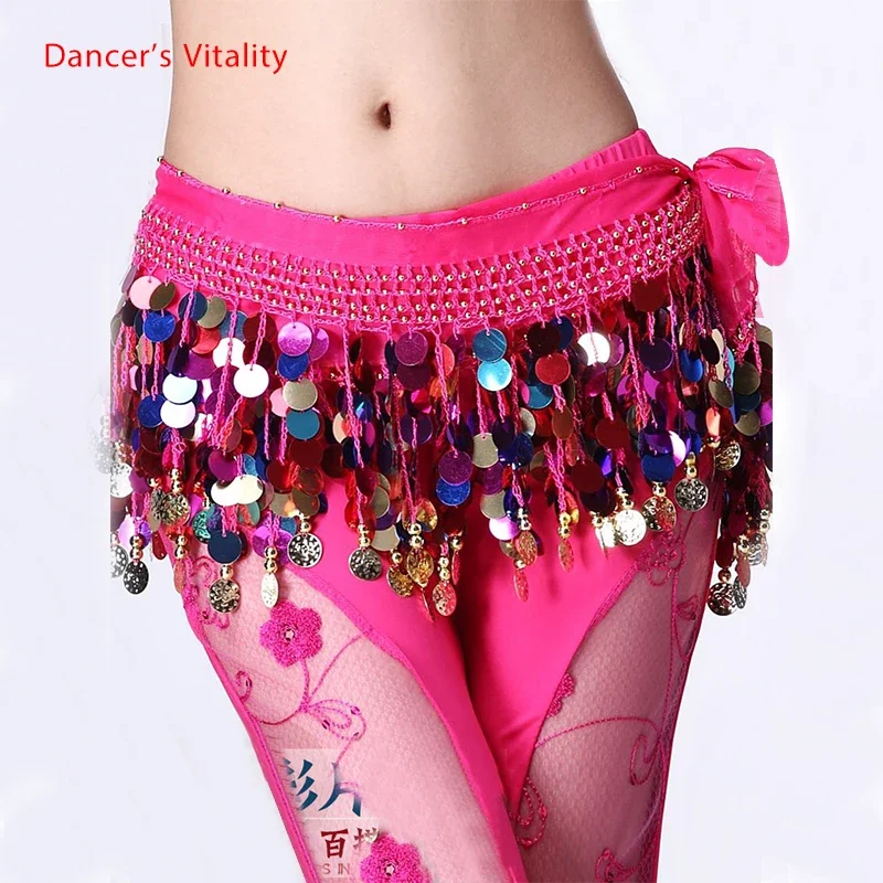 Belly dance belt costumes sequins tassel belly dance hip scarf for women belly dancing belts indain colors belt