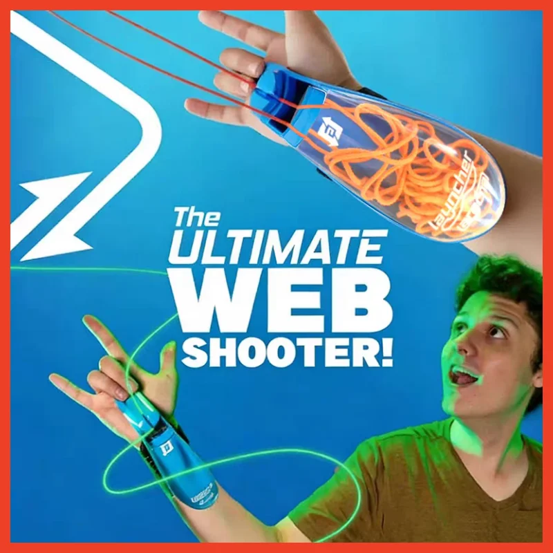 

FigHaven Luminous Rope Launcher Wristband Flying String Shooter Automatic Recoil Night Glow Interactive Toy For Adult Pet Gift