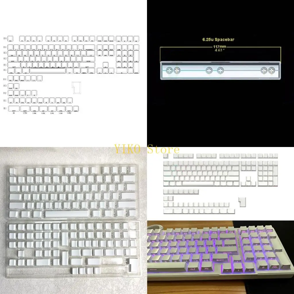 K32C 140Piece Side Printed Keycap Set for Keyboard Use, Cherrys Profile Layout