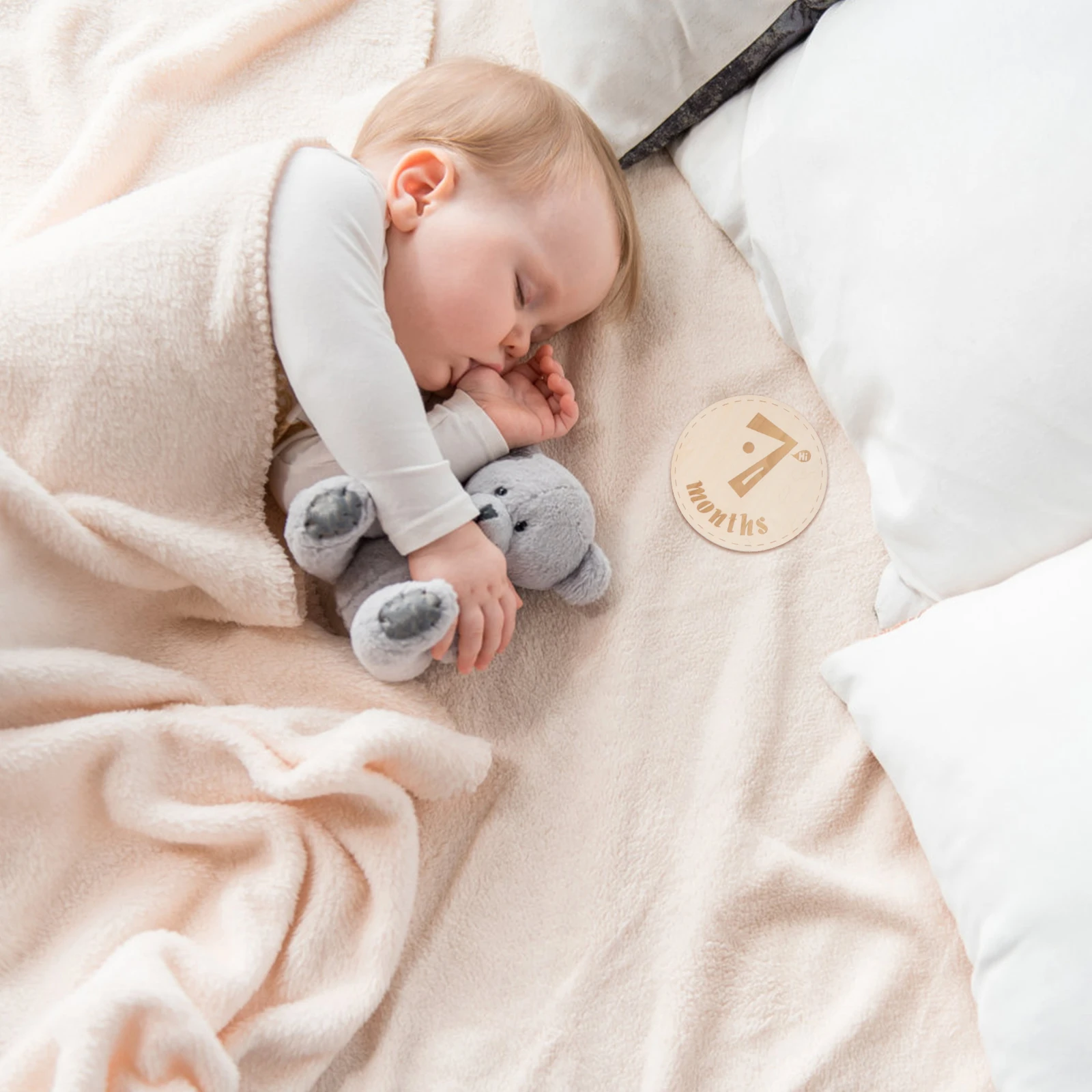 

Baby Cards Wooden Monthly Age Tracker Newborn Photography Prop Bath Birth Record Circle Sign Infant Keepsake Gift