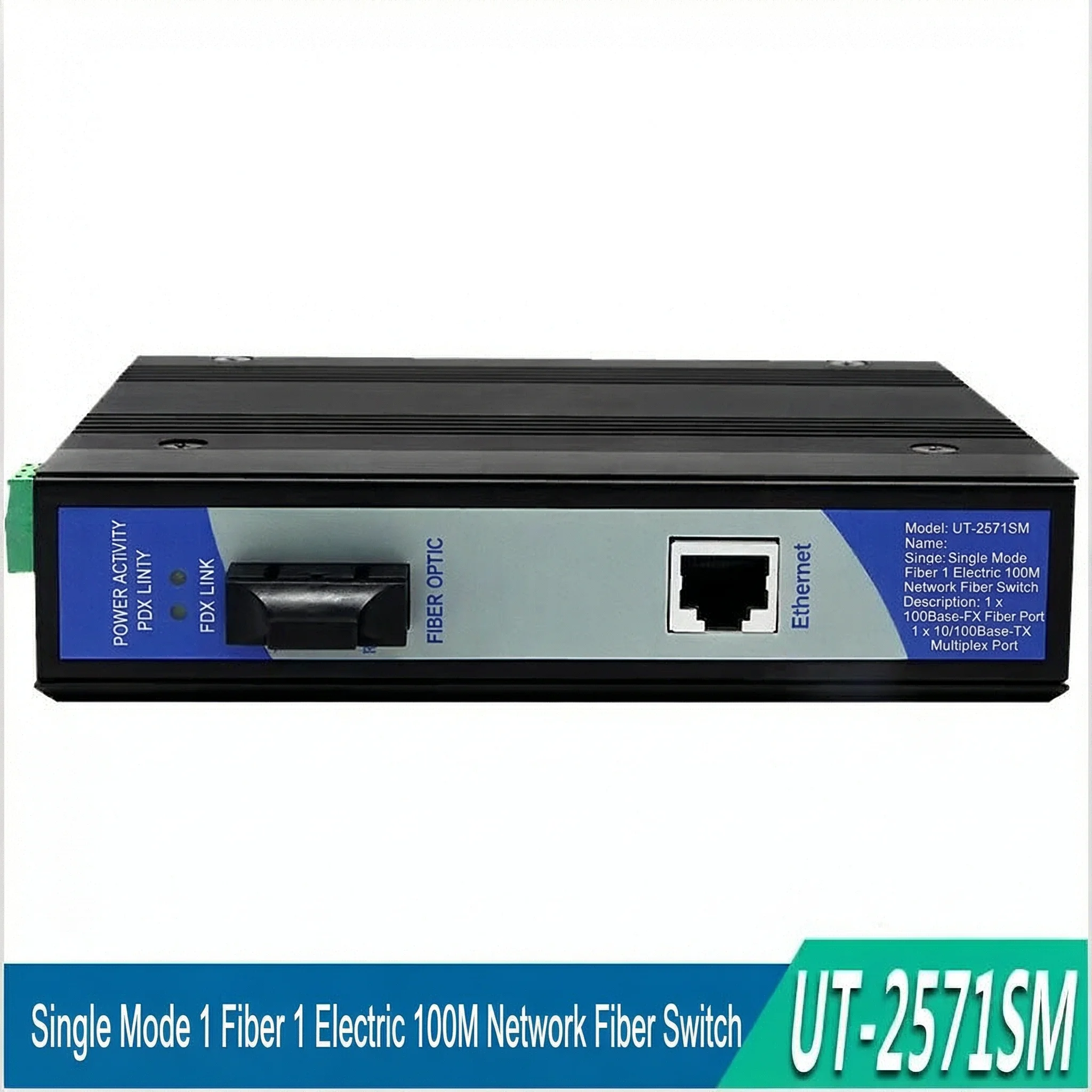 UOTEK UT-2571SM Single Mode Optical Transceiver 1 Fiber 1 RJ45 Industrial