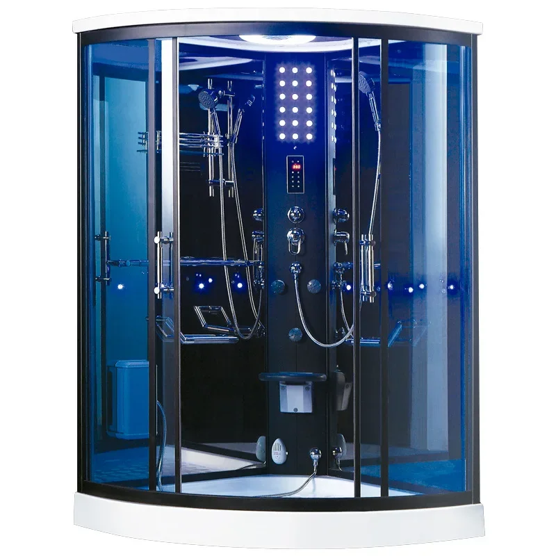 1200X1200X2150mm Sector-Shaped Bathroom Steam Shower Enclosure Computer Control Wet Sauna Room