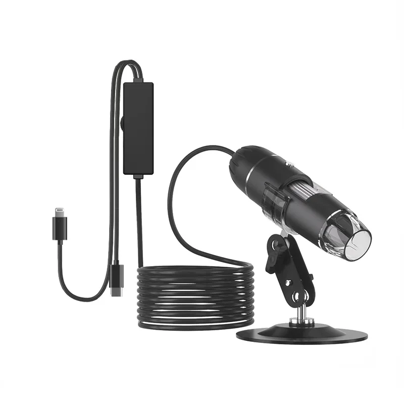 2MP 1080P 50-1600X 2in1 USB Digital Microscope Handheld Endoscope for Android ISO Phone Repair Hair Skin PCB Tool Magnifier