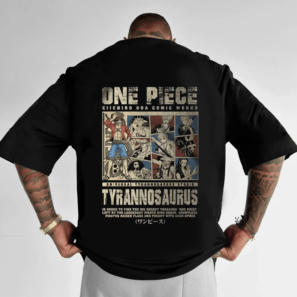 

Unisex Anime One Piece Oversized T-Shirts Man Summer Trendy Y2k Clothes Casual Cotton Women's Short Sleeve Tee Streetwear Tops