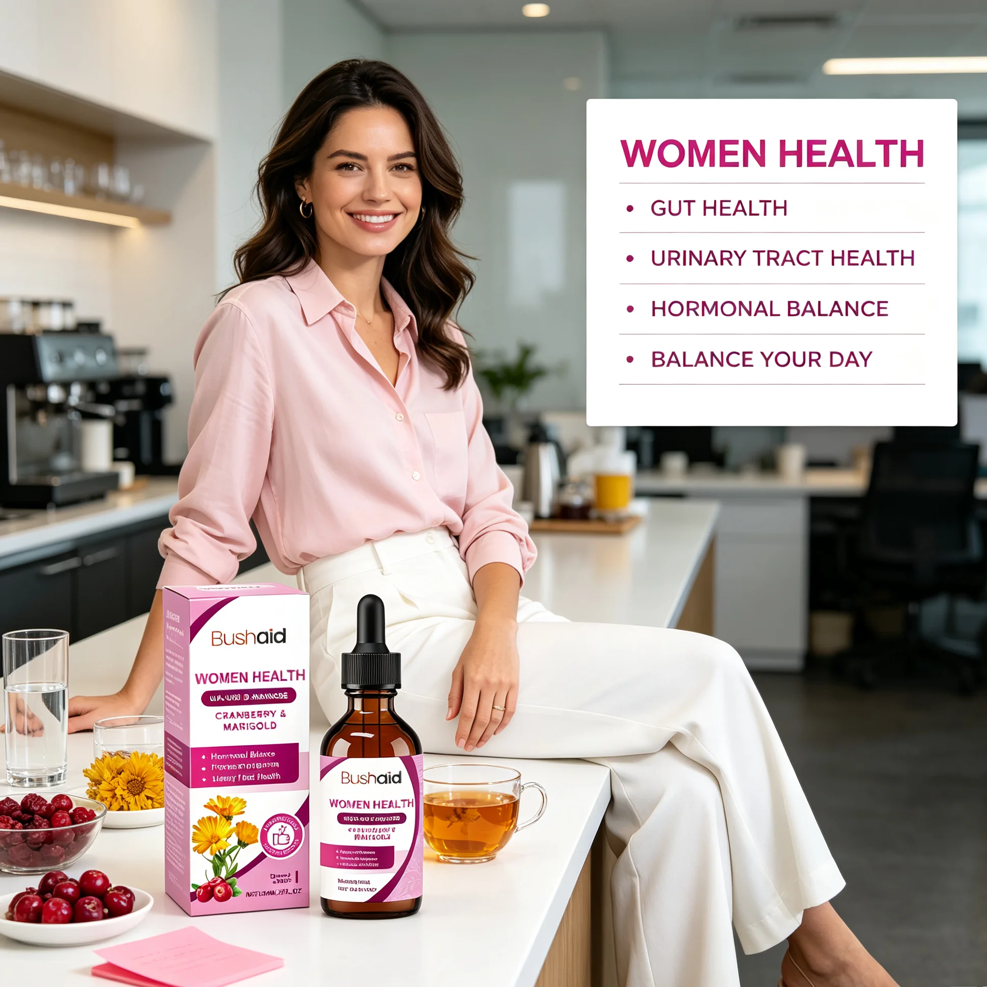 Women Hormone Balance Liquid Drops Support Gut Flora Urinary Tract Intimate Feminine Health Oral Supplement