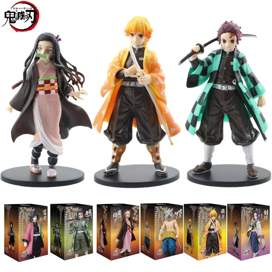 Figura de Anime Demon Slayer, Kimetsu No Yaiba, muñeca Tanjiro Nezuko Zenitsu, figura de guerrero Inosuke, modelo de figura de acción, Juguetes