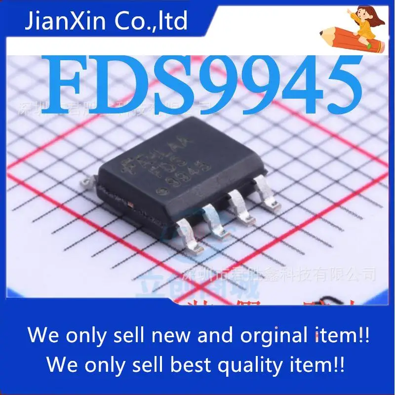 

20pcs 100% orginal new FDS9945 FDS9945N 9945 SMD SOP8 liquid crystal field effect MOS tube