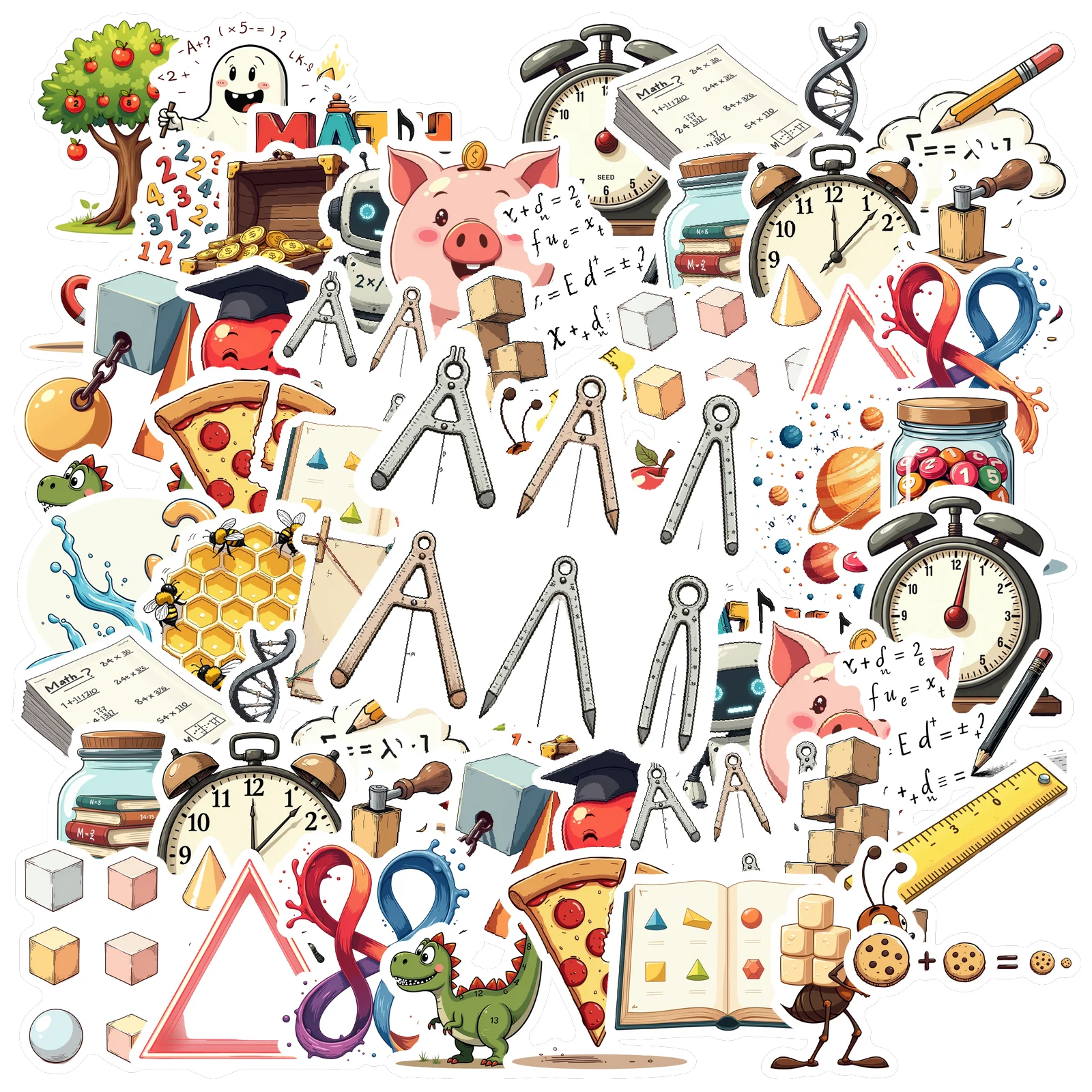 35pcs-70pcs Decals creative Science Stickers Math Stickers Educational Stickers for ' projects student rewards DIY