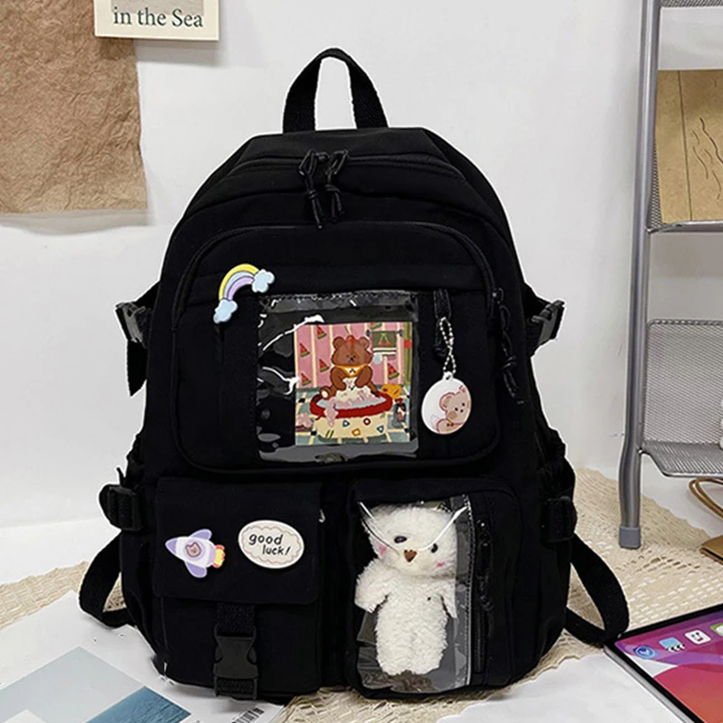 

Japanese Girls Aesthetic Backpack Cute School Bags For Student Teens Girls Pockets Women Laptop Backpack Harajuku