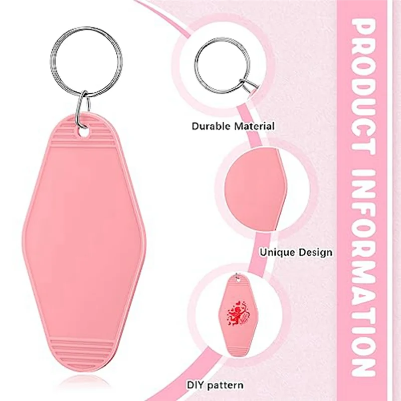 

100 Pcs Blank Hotel Motel Keychain Bulk 20 Colors Plastic Sublimation Blank Keychains Vintage Rhombus Motel Key Tags HOT