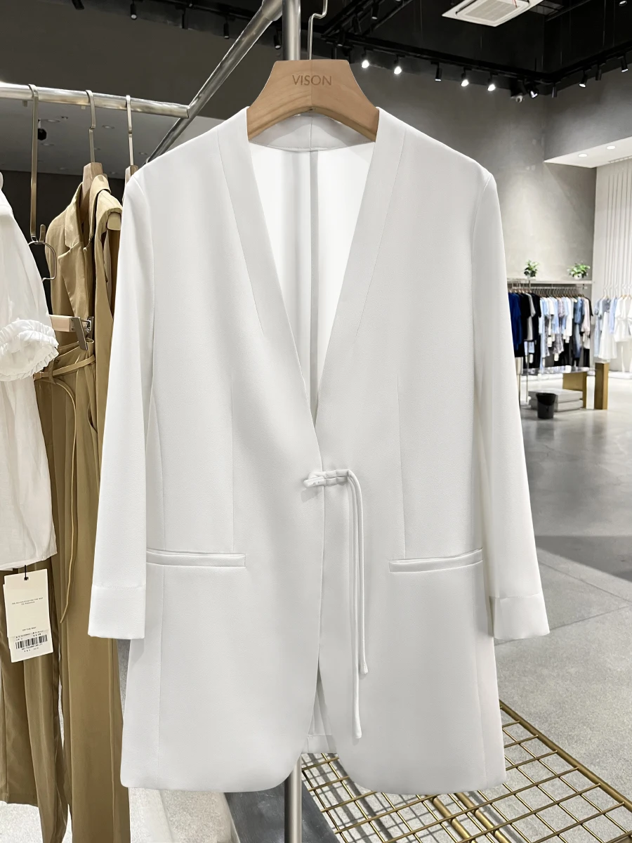 

SuperAen White High-end Suit Jacket Women's 2024 New Summer Fashion Korean Style Office Lady Blazers for Women