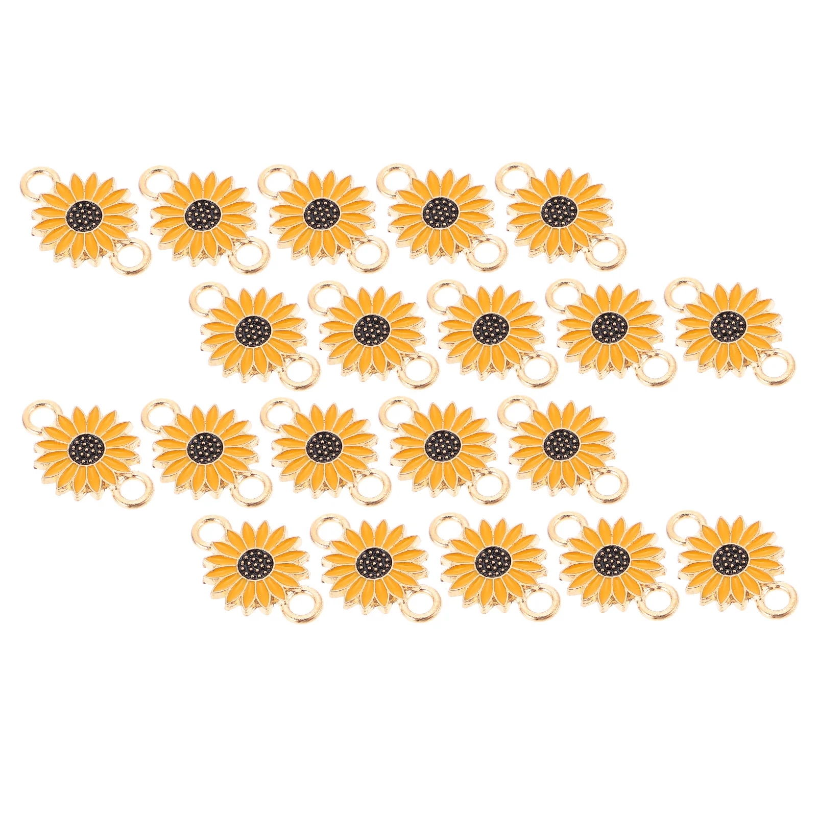 

20 Pcs Daisy Accessories Jewelry DIY Charms Pendants Plant Decorate Chic Bracelet Alloy Bride Gold Filled Earrings