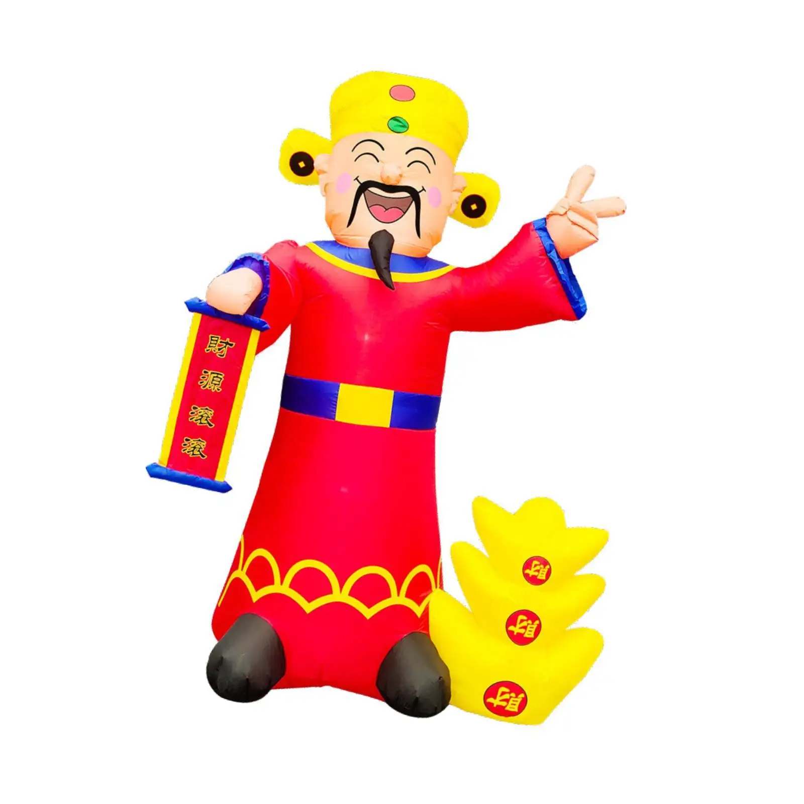 Chinese New Year Inflatable Toy Decorative Statue Weatherproof US Plug Adapter for Winter New Year Gifts Garden Porch Outdoor
