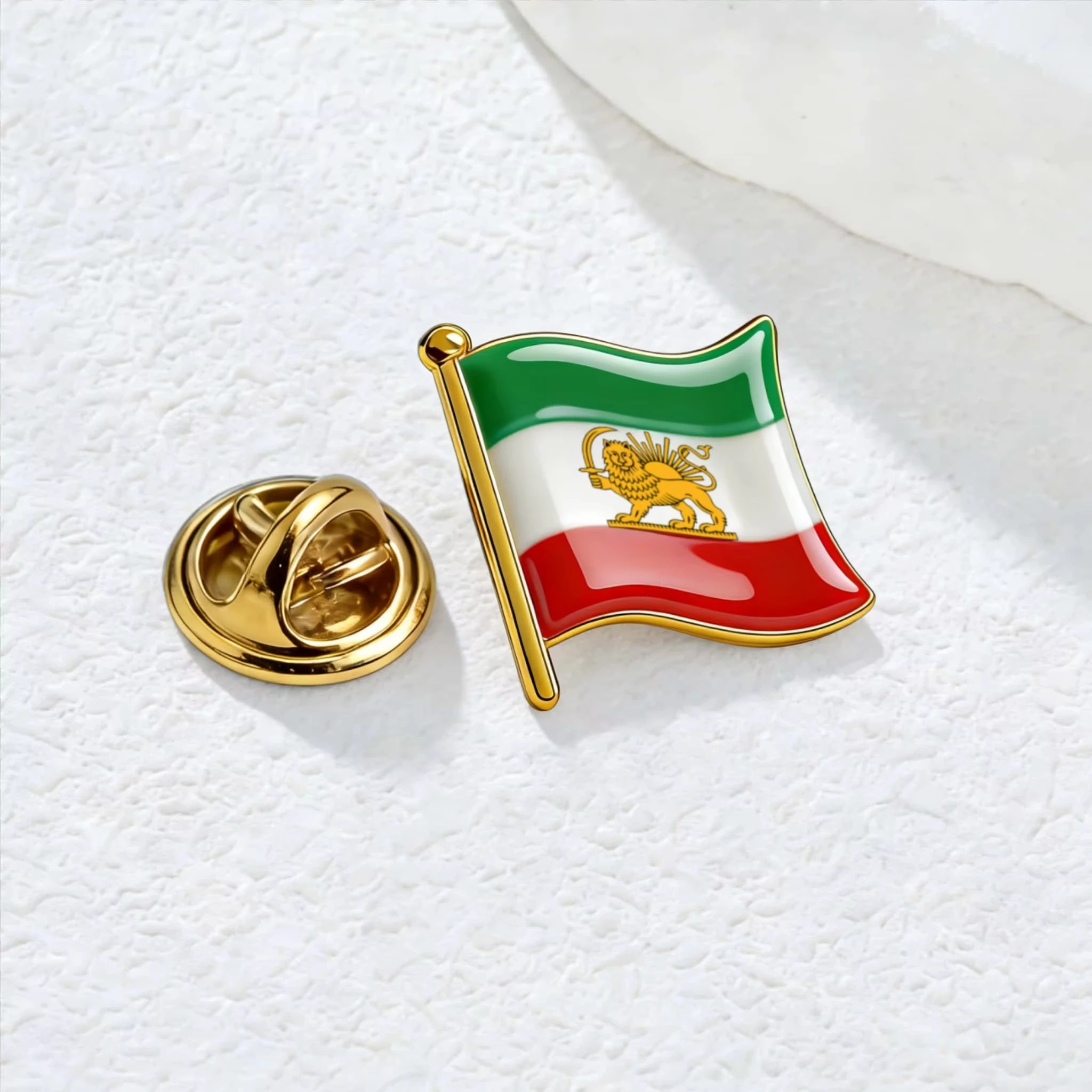 CoolTime Historische Iran-Flagge Anstecknadel Persisches Reich Karte Brosche Löwe & Sonne Flagge Sammlerstück Pin mit Kaspischer See Persischer Golf – Detail 10