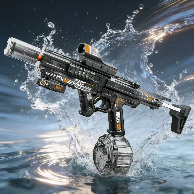 650ml Large Capacity Kids Electric Squirt Guns Toys Continuous Shooting Water Guns with Led Automatic Water Absorption Function