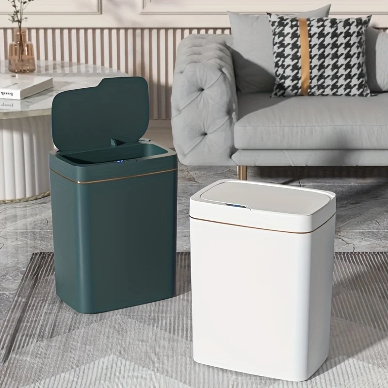 15L Smart Sensor Trash Can Electronic Touchless Intelligent Waterproof Garbage Bin for Kitchen Bathroom Home Cleaning Accessory