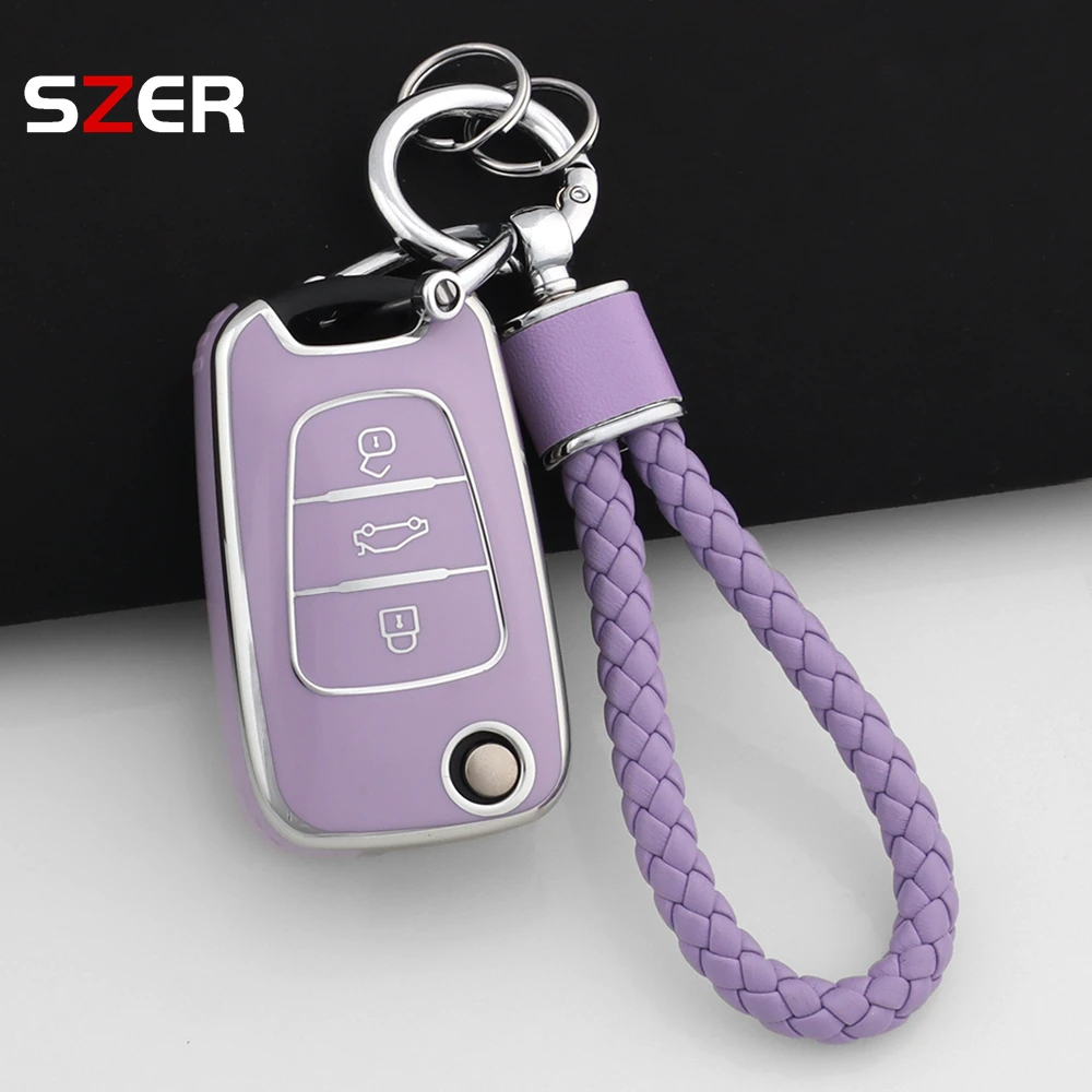 Capa tpu para chave de carro, capa para kia rio 3 soul ceed optima k2 k5 cerato sportage para hyundai elantra accent i20 i30 ix35