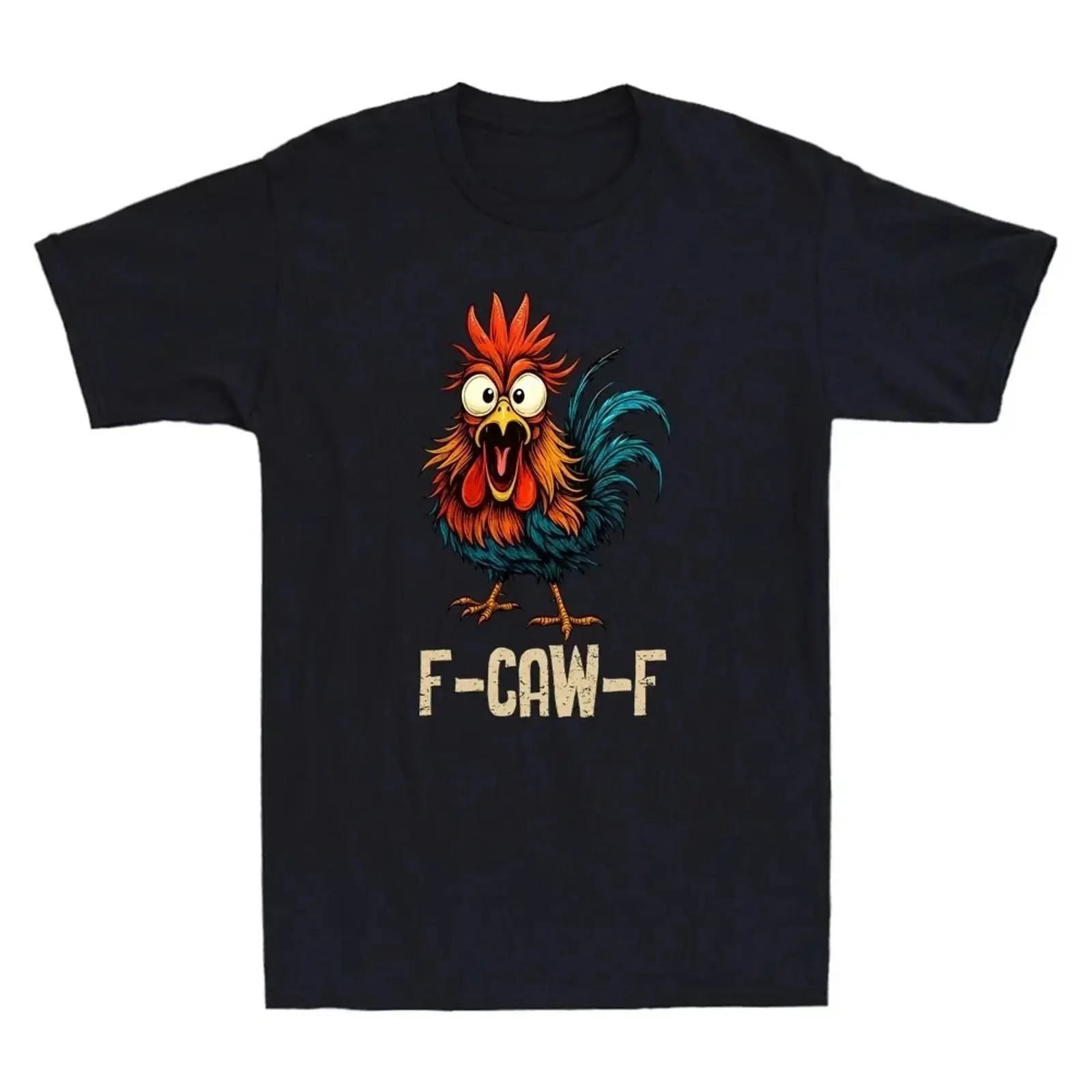 F Caw Rooster Funny Chicken Whisperer T-Shirt im Vintage-Stil, gewaschenes Oberteil für den Alltag, atmungsaktiv, modisch, weiche Streetwear