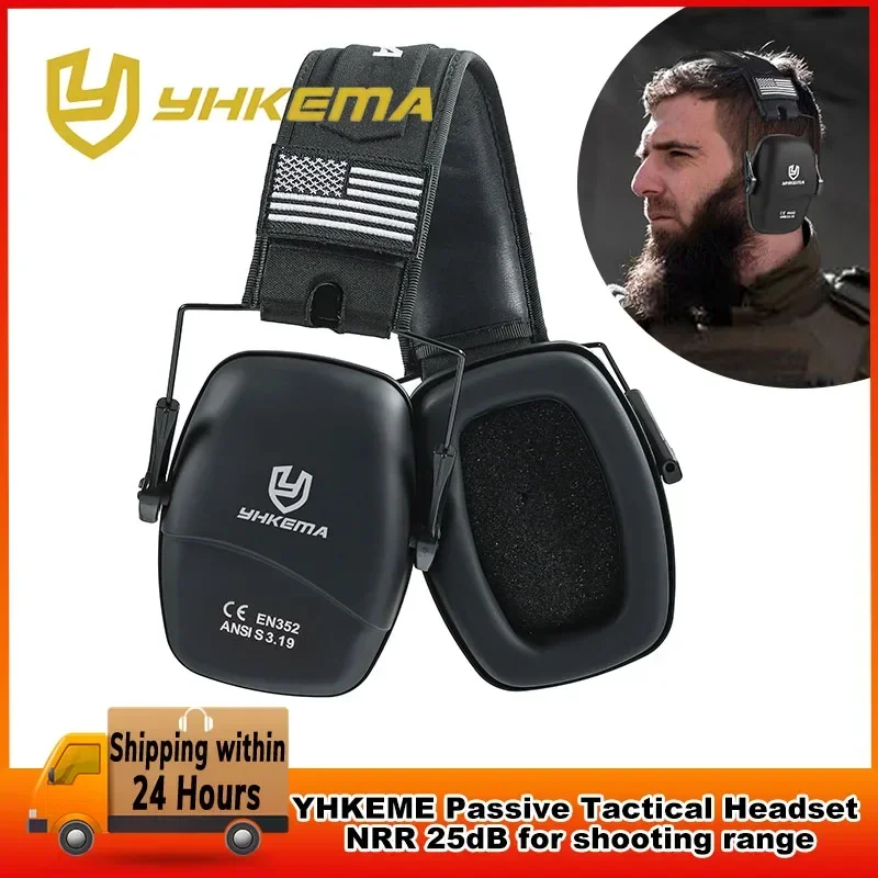 YHKEMA Safety Earmuffs for Shooting Slim Passive Ear Protection Anti-noise Hearing Protectors Compact Foldable Ear Defenders