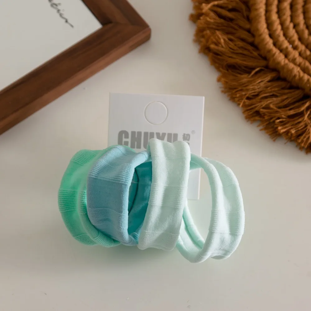 

4pcs/set Sweet Macaron Color Hair Rope Set High Elastic Seamless Towel Hair Ties Cloth Hair Accessories Elastic Hair Rings Women