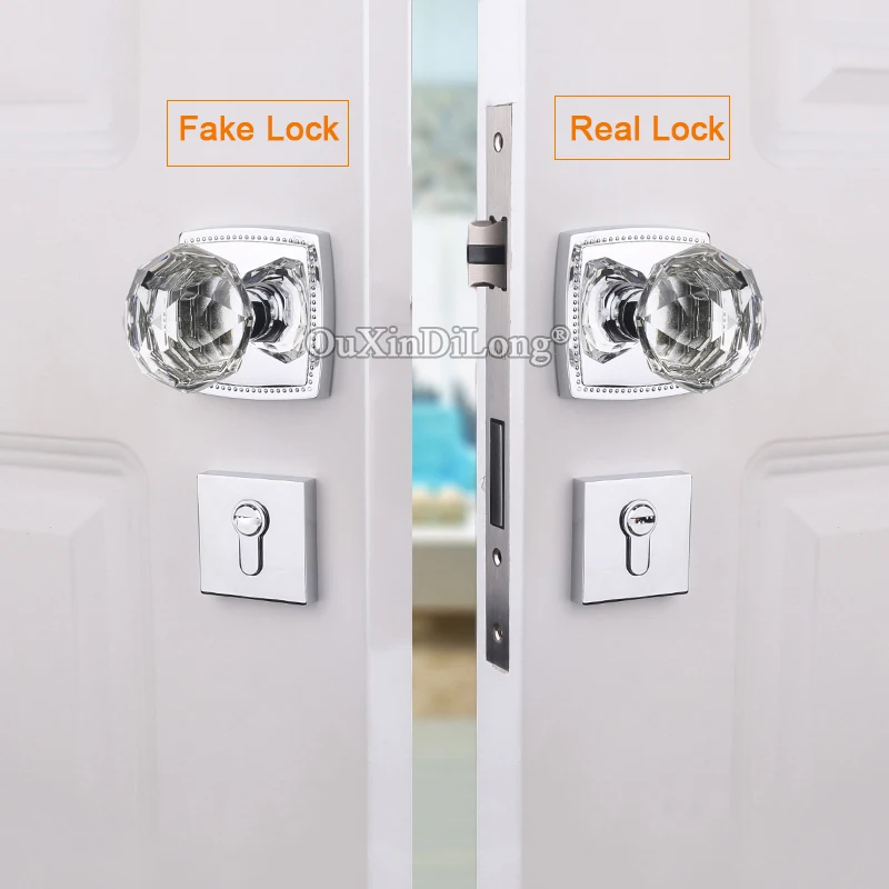 

Luxury European Crystal Knobs Door Lock Set Silent Double Door Locks Entrance Privacy Door Lock for Living Room Bedroom Bathroom