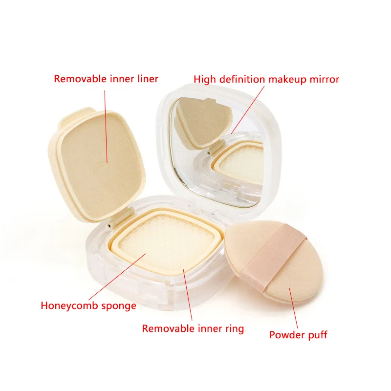 Portable Foundation Empty Air Cushion Puff Box DIY Box With Mirror BB Cream Cosmetic Case Container With Sponge Makeup Tools