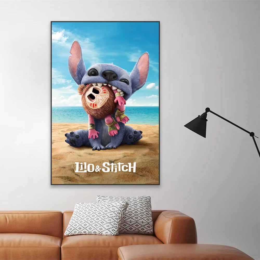 Disney 2025 Movie Wall Art Poster Lilo & Stitch Movie Print Modern Film Canvas Painting Home Canvas Painting Kids Bedroom Decor