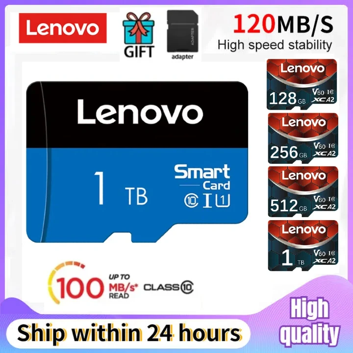 Lenovo 2TB Micro TF SD Card Class10 Memory Card 128G 256G U3 4K High Speed TF Card Cartao De Memoria Flash Memory TF Mecard C10