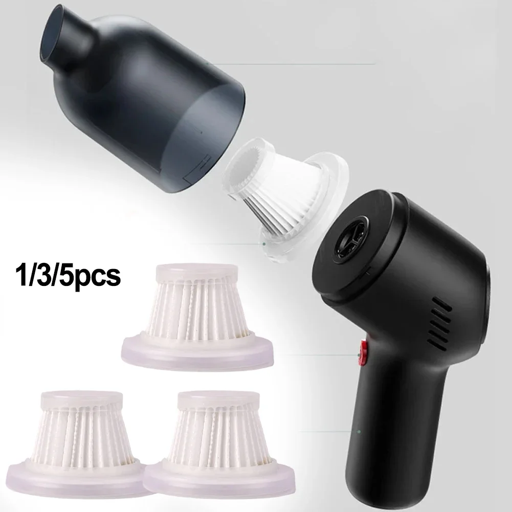 1/3/5 Pcs Car Vacuum Cleaner Filter Cordless Vacuum Cleaner Washable Filter Handy Handheld Cleaner Accessories