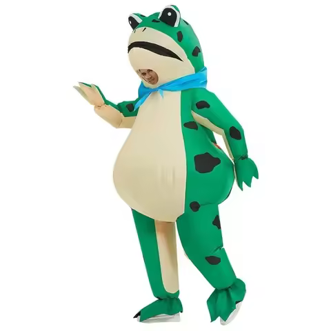 Inflatable Costume Adult Frog Full Body Deluxe Funny Air Blow Up Costume for Men Women Halloween