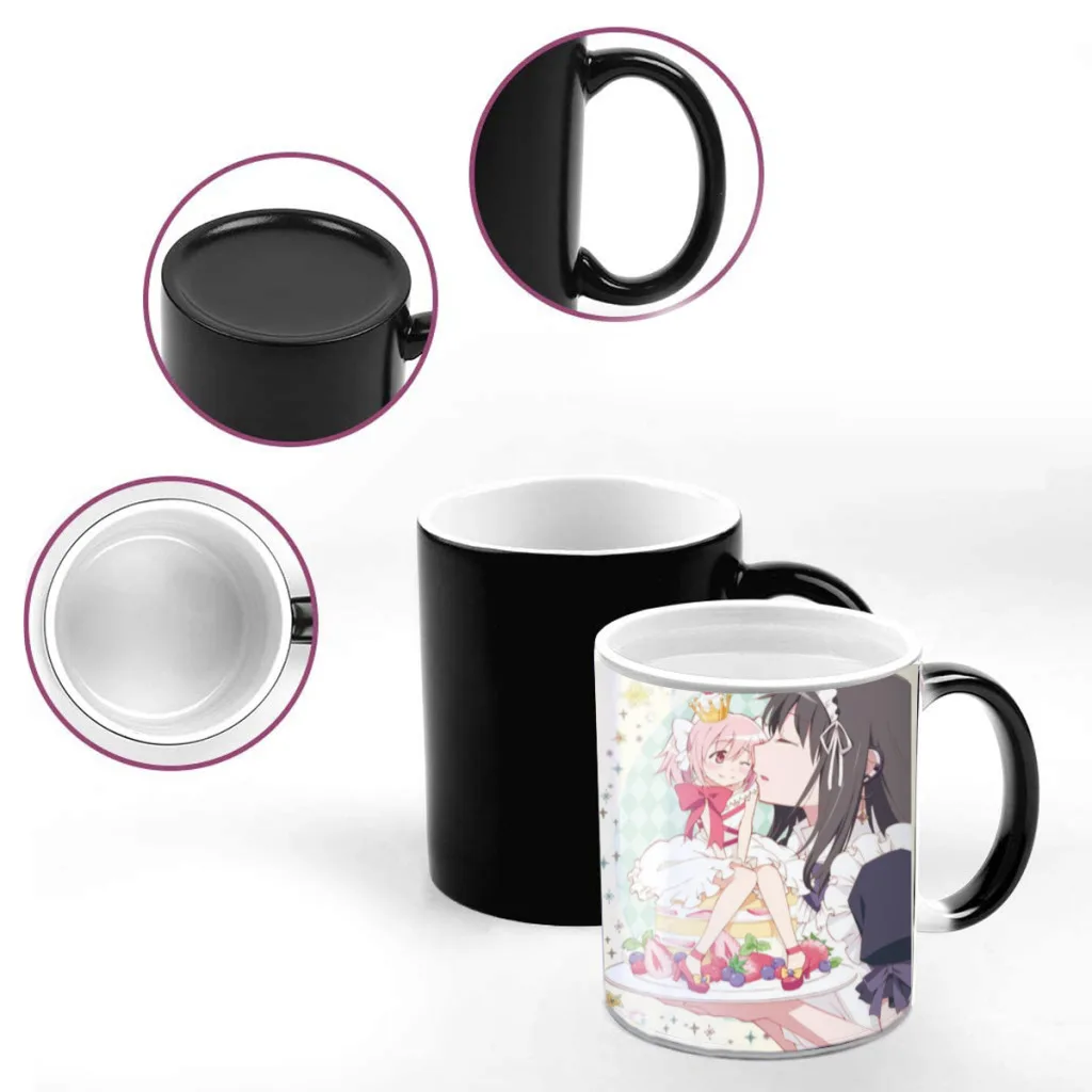 Puella Magi Madoka Magica Ceramics Coffee Mugs Thermal Color-changing Gifts Drinkware Coffeeware 11OZ Ceramic