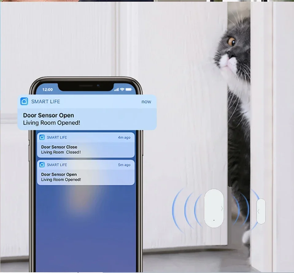 Tuya WiFi Zigbee Deursensor Contactsensor Open Gesloten Detector Smart Home Alarm Beveiliging Werk met Aleax Smart Life