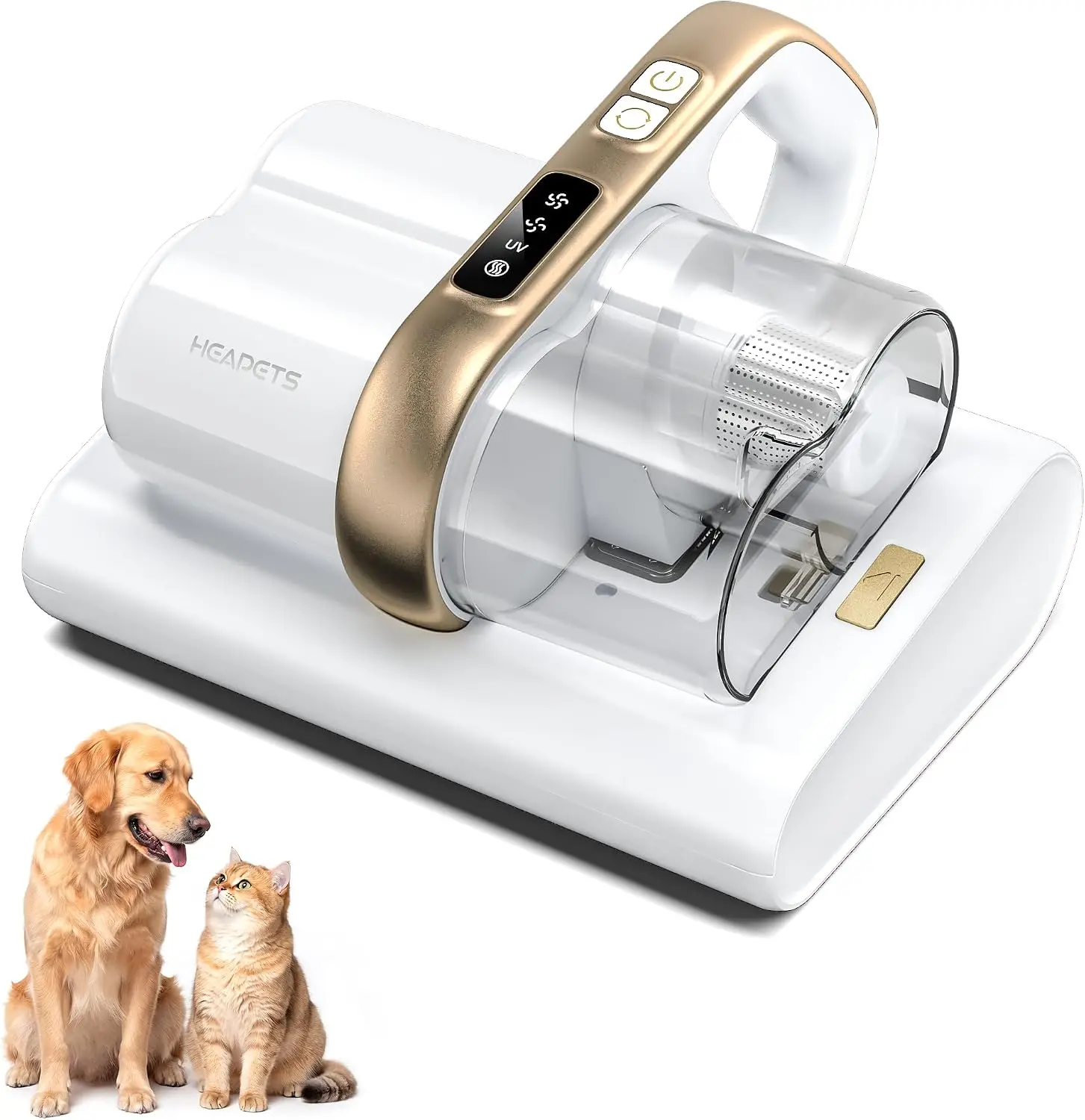 Mattress Vacuum Cleaner, 16Kpa Bed Vacuum with 275nm UV-C Light & 149℉ Heat & Ultrasonic, Dual High-Speed Roller Brushes & H13 H