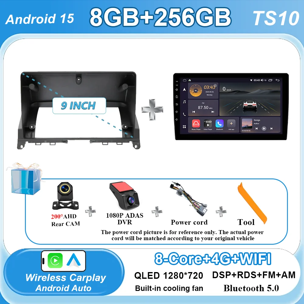 Android 15 Voor Mercedes Benz C Klasse 3 C220 C180 W204 S204 2006-2011 Auto Multimedia Video Player Radio stereo GPS Auto play Auto