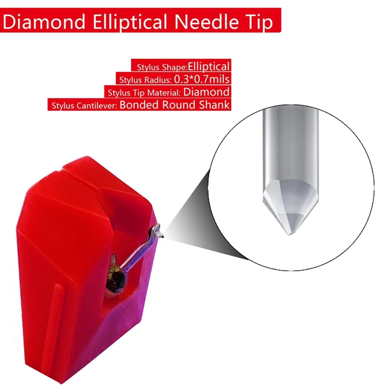 AT-VMN95E Ellipsentrauberstift-Ersatz, Diamant-Plattenspieler-Nadel für Audio-Technica AT-LP120X-HDL